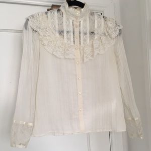 Vintage white lace blouse